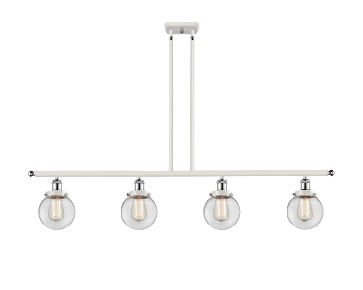 Innovations - 916-4I-WPC-G202-6-LED - LED Island Pendant - Ballston Urban - White Polished Chrome