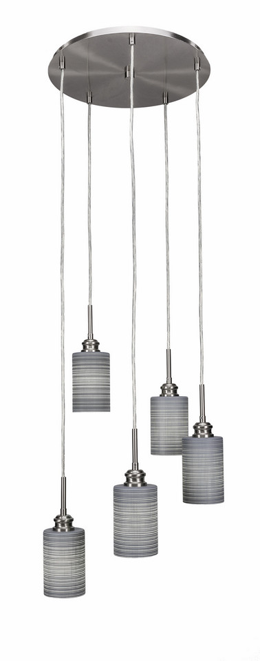 Toltec Lighting - 1175-BN-4062 - Five Light Mini Pendant - Edge - Brushed Nickel