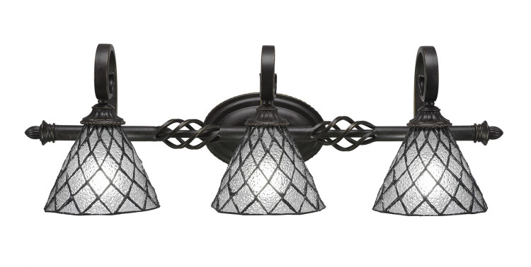 Toltec Lighting - 163-DG-9185 - Three Light Bath Bar - Eleganté - Dark Granite