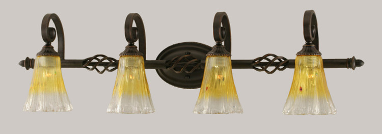 Toltec Lighting - 164-DG-724 - Four Light Bath Bar - Elegant - Dark Granite
