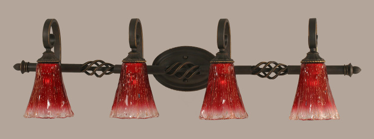 Toltec Lighting - 164-DG-726 - Four Light Bath Bar - Elegant - Dark Granite