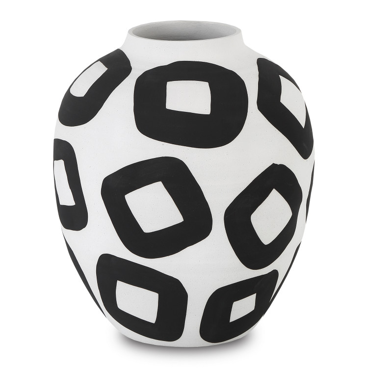 Currey and Company - 1200-0604 - Vase - Pagliacii Collection - White/Black
