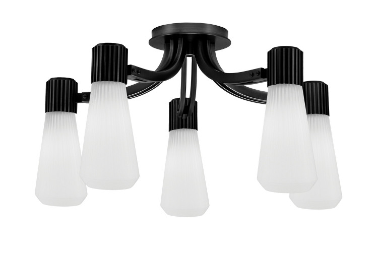 Toltec Lighting - 4817-MB-881 - Five Light Semi-Flush Mount - Everleigh - Matte Black