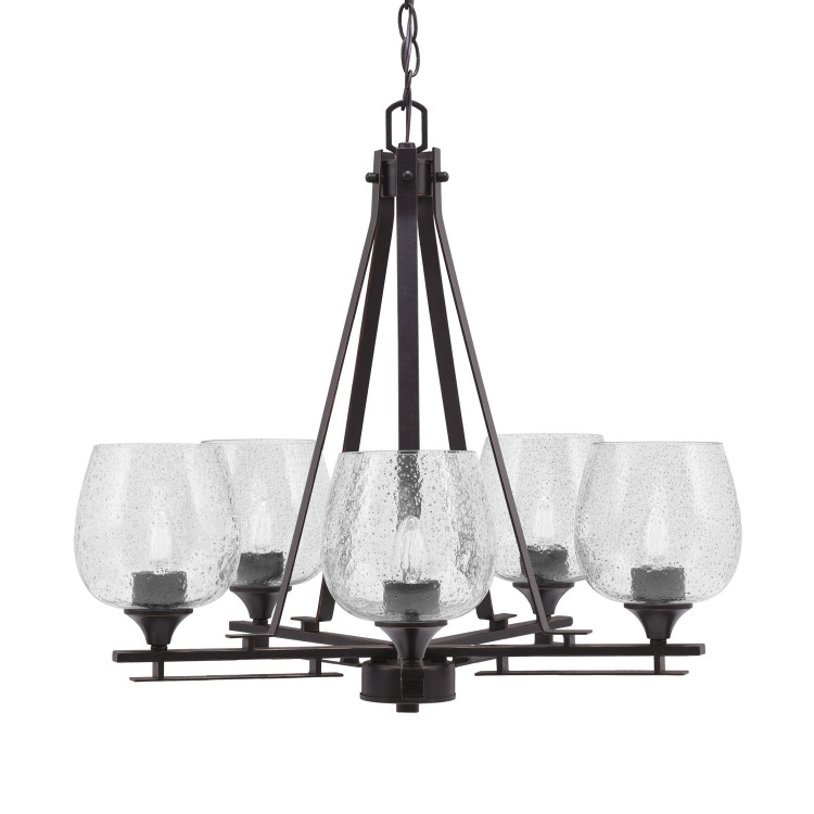 Toltec Lighting - 325-DG-4812 - Five Light Chandelier - Uptowne - Dark Granite