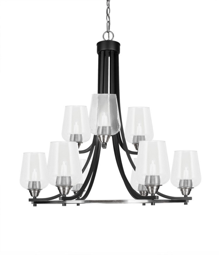Toltec Lighting - 3409-MBBN-210 - Nine Light Chandelier - Paramount - Matte Black & Brushed Nickel