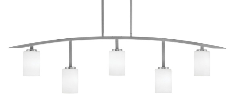 Toltec Lighting - 3745-GP-310 - Five Light Billiard/Island - Kurve - Graphite