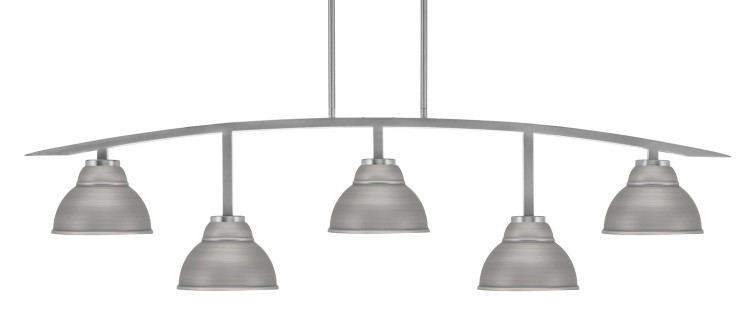 Toltec Lighting - 3745-GP-427-GP - Five Light Billiard/Island - Kurve - Graphite