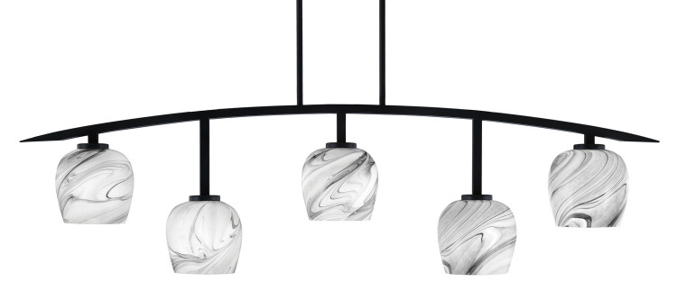Toltec Lighting - 3745-MB-4819 - Five Light Bar - Kurve - Matte Black
