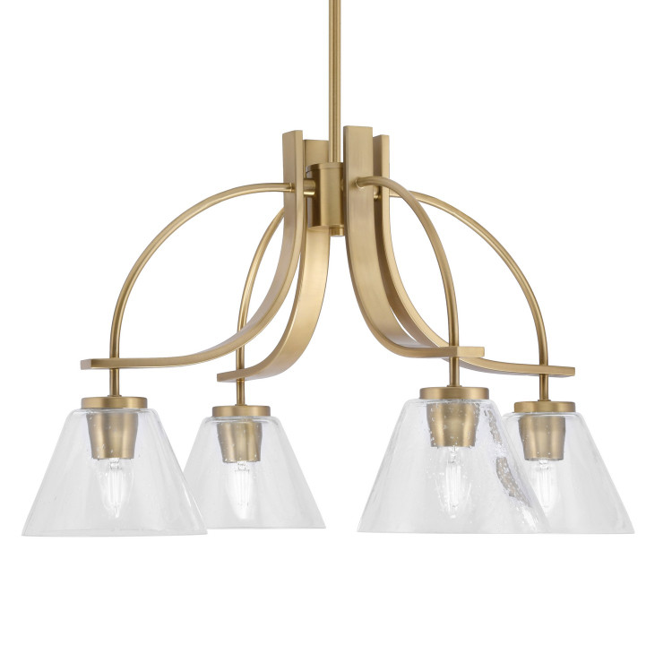 Toltec Lighting - 3924-NAB-302 - Four Light Chandelier - Cavella - New Age Brass