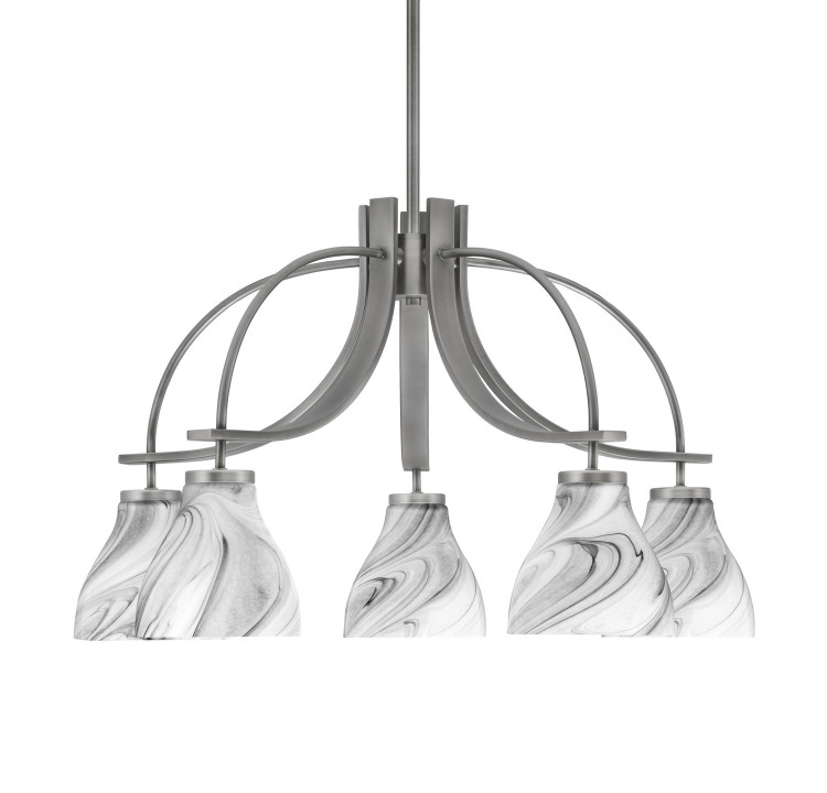 Toltec Lighting - 3925-GP-4769 - Five Light Chandelier - Cavella - Graphite