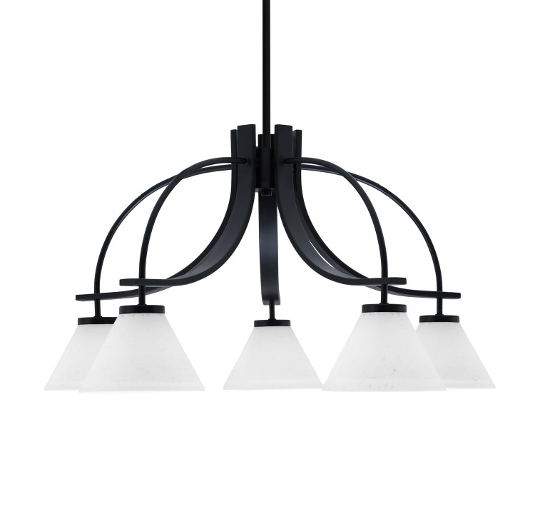 Toltec Lighting - 3925-MB-312 - Five Light Chandelier - Cavella - Matte Black
