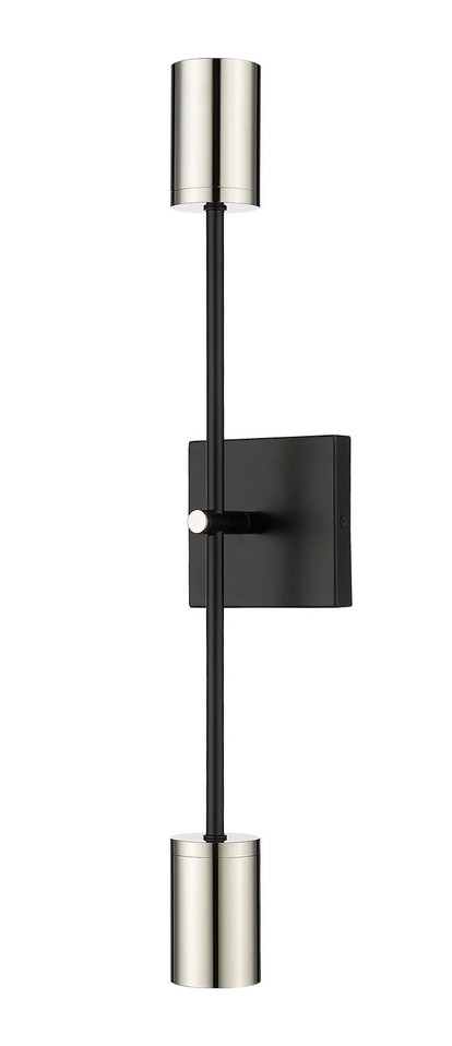 Z-Lite - 814-2S-MB-PN - Two Light Wall Sconce - Calumet - Matte Black + Polished Nickel