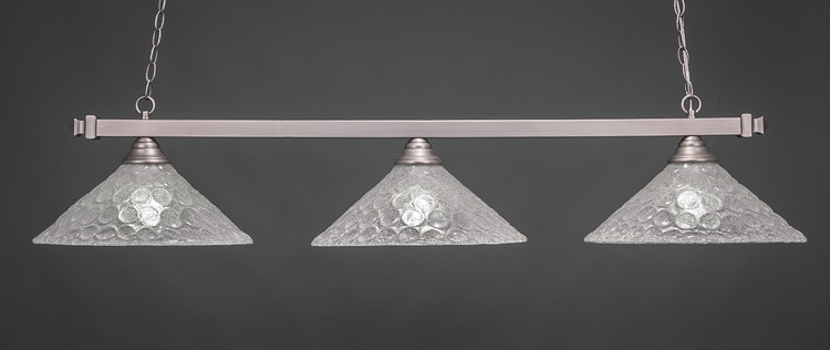 Toltec Lighting - 803-BN-411 - Three Light Billiard Bar - Square - Brushed Nickel
