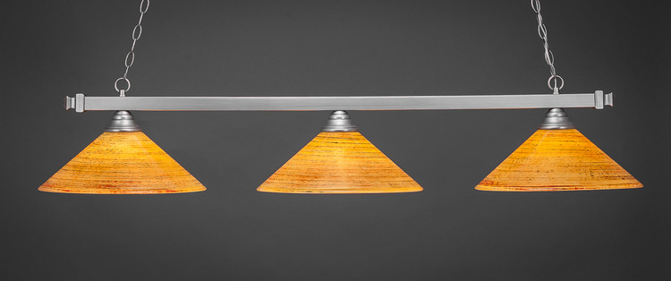Toltec Lighting - 803-BN-414 - Three Light Billiard/Island - Square - Brushed Nickel