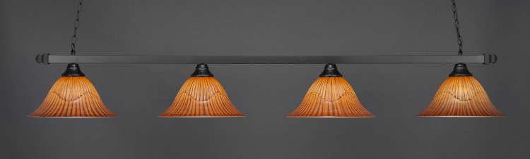 Toltec Lighting - 804-MB-58319 - Four Light Billiard - Square - Matte Black