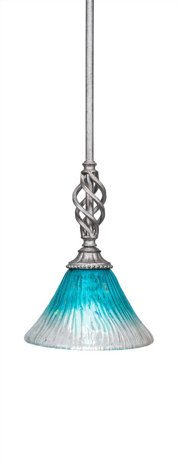 Toltec Lighting - 80-AS-458 - One Light Mini Pendant - Eleganté - Aged Silver