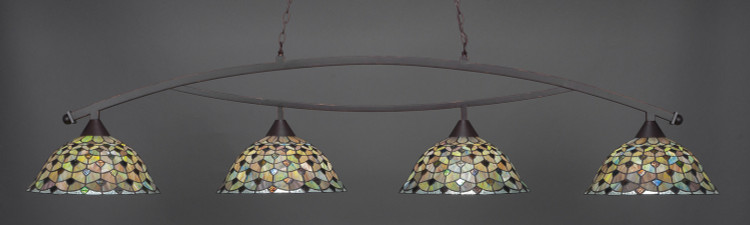 Toltec Lighting - 874-DG-996 - Four Light Billiard - Bow - Dark Granite