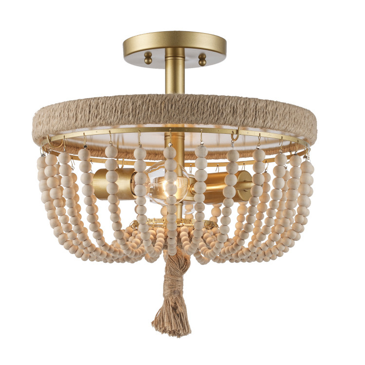Trans Globe Imports - 11606 AG - Two Light Flush Mount - Taylan - Antique Gold Trans Globe Imports - 11606 AG - Two Light Flush Mount - Taylan - Antique Gold