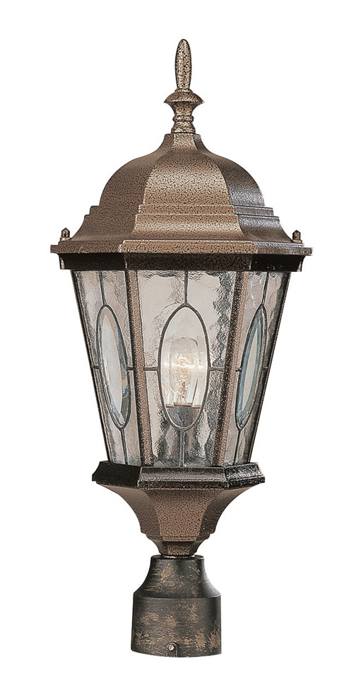 Trans Globe Imports - 4716 BRZ - One Light Postmount Lantern - Villa Nueva - Black Bronze