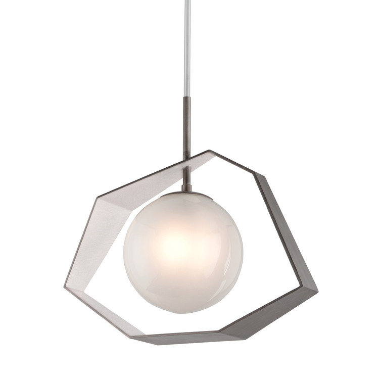Troy Lighting - F5536-GRA/SL/SS - One Light Chandelier - Origami - Graphite With Silver Leaf Troy Lighting - F5536-GRA/SL/SS - One Light Chandelier - Origami - Graphite With Silver Leaf