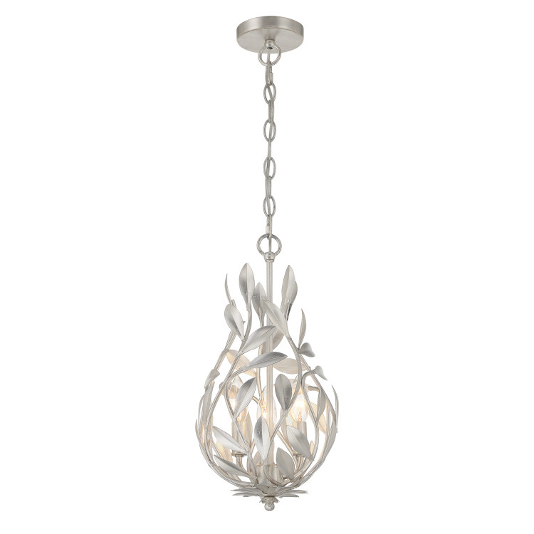 Crystorama - 565-SA - Three Light Chandelier - Broche - Antique Silver