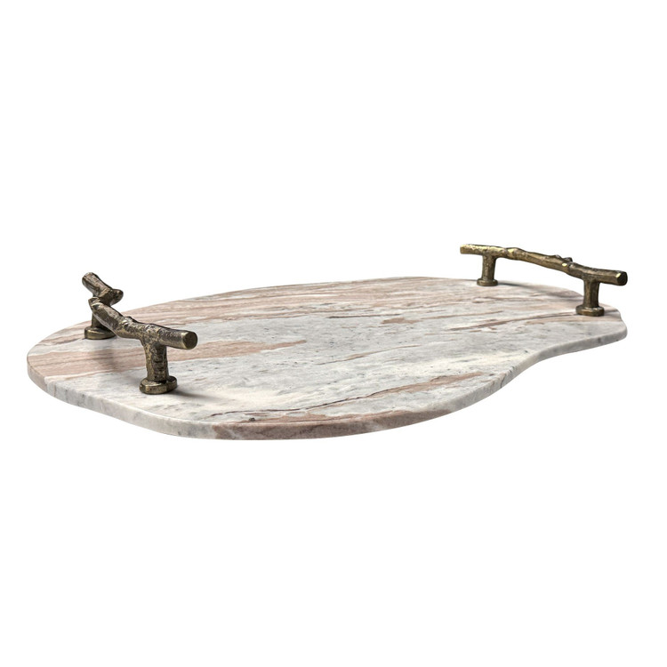 Uttermost - 18308 - Tray - Stone And Twig - Elegant Gray White And Rust-colored Veining