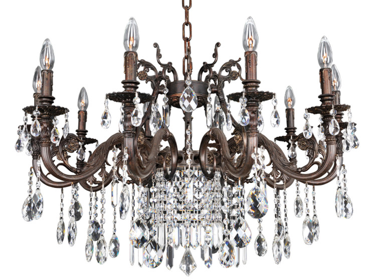 Allegri - 025650-013-FR001 - Ten Light Chandelier - Avelli - Sienna Bronze W-Antique Silver Leaf accents.