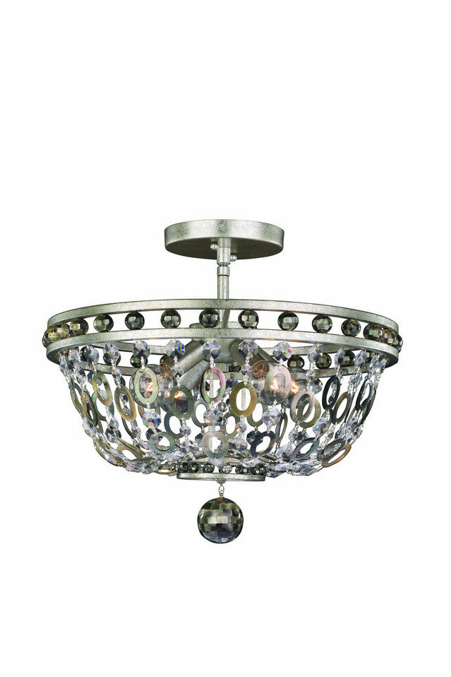Allegri - 029941-042 - Four Light Semi Flush Mount - Lucia - Vintage Silver Leaf