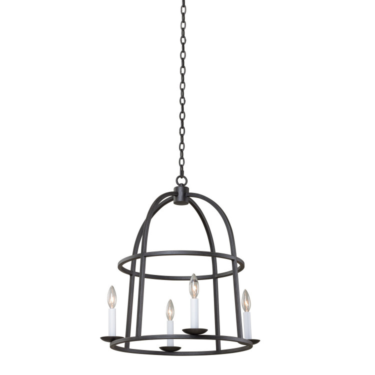 Kalco - 506951BI - Four Light Pendant - Wickenburg - Black Iron