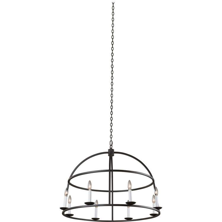 Kalco - 506953BI - Eight Light Pendant - Wickenburg - Black Iron