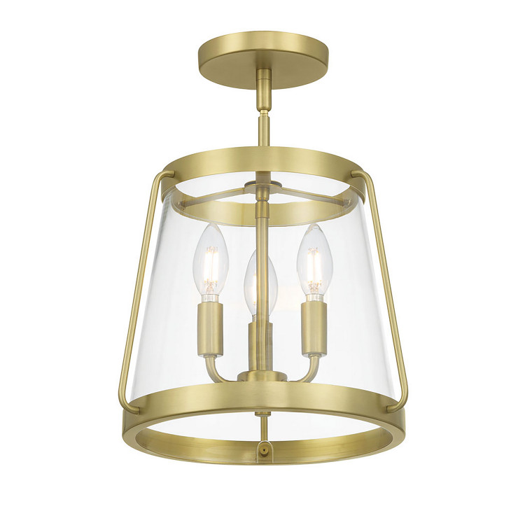 Millennium - 230103-VB - Three Light Semi-Flush Mount - Adabella - Vintage Brass
