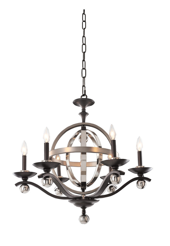 Kalco - 6597PSN - Seven Light Chandelier - Rothwell - Polished Satin Nickel