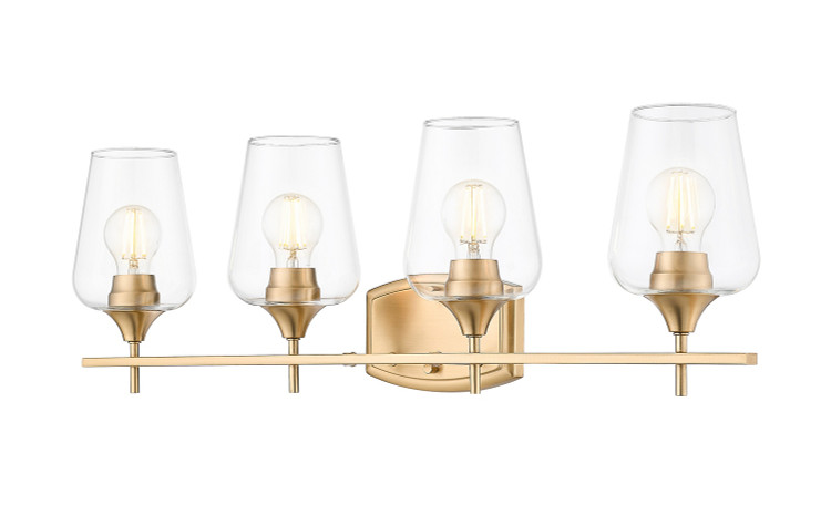 Z-Lite - 473-4V-BBR - Four Light Vanity - Joliet - Burnished Brass