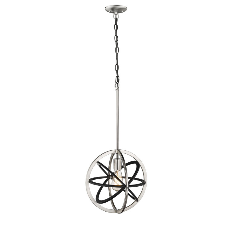 Millennium - 3395-MB/BN - One Light Pendant - Matte Black/Brushed Nickel