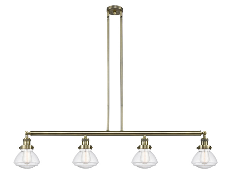 Innovations - 214-AB-G324 - Four Light Island Pendant - Franklin Restoration - Antique Brass