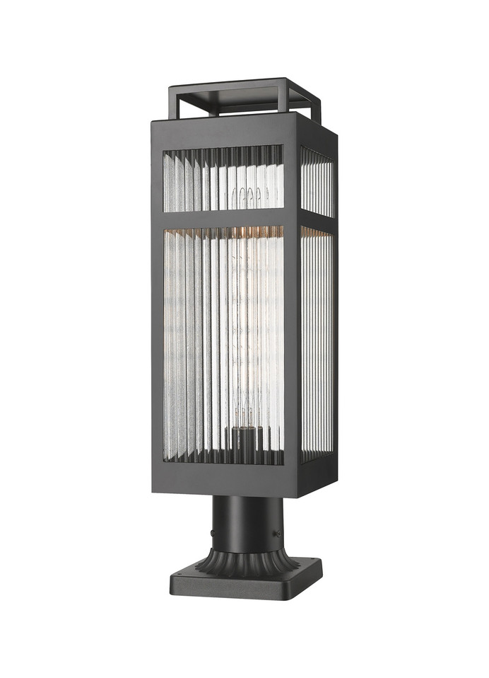 Innovations - 9953-1PLT-BK-20-SCL - One Light Outdoor Post Lantern - Ridgeway - Matte Black