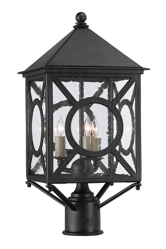 Currey and Company - 9600-0001 - Three Light Post Mount - Ripley Collection - Midnight
