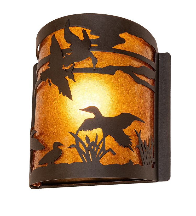 Meyda Tiffany - 285254 - One Light Wall Sconce - Ducks in Flight - Oil Rubbed Bronze