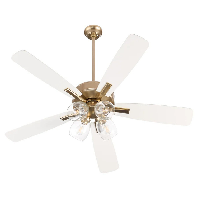 Quorum - 4525-04806 - 52Ceiling Fan - Ovation - Aged Brass|Studio White