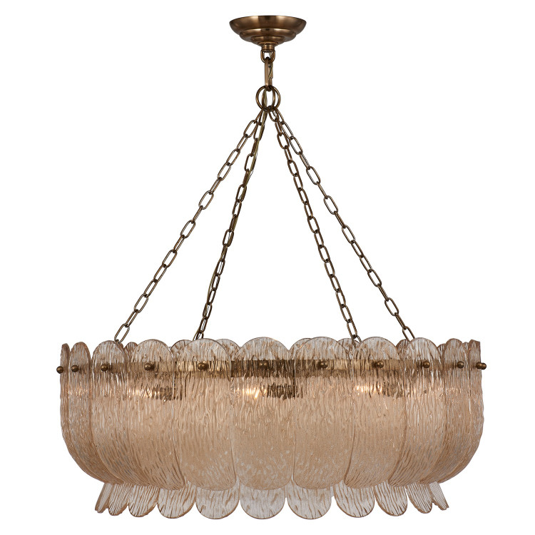 Kalco - 523456WB - Ten Light Pendant - Camellia - Winter Brass