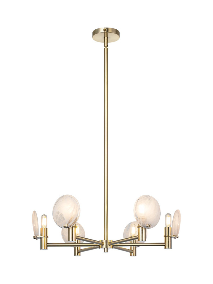 Matteo Lighting - C33806CG - Six Light Pendant - Cloudburst - Champagne Gold