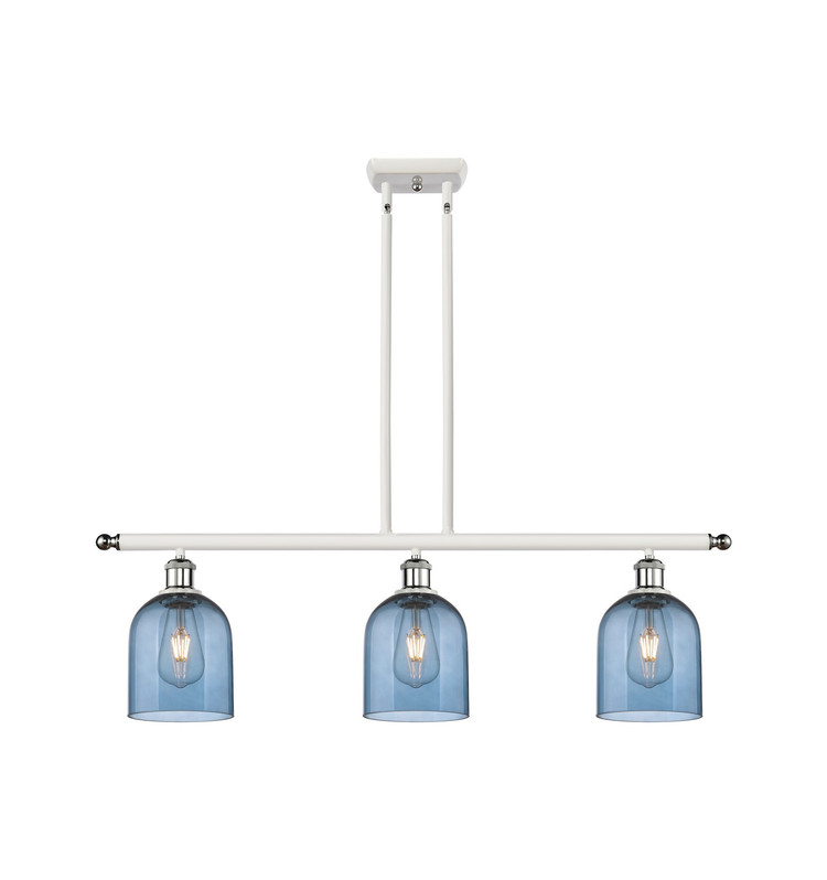 Innovations - 516-3I-WPC-G558-6BL - Three Light Island Pendant - Ballston - White Polished Chrome