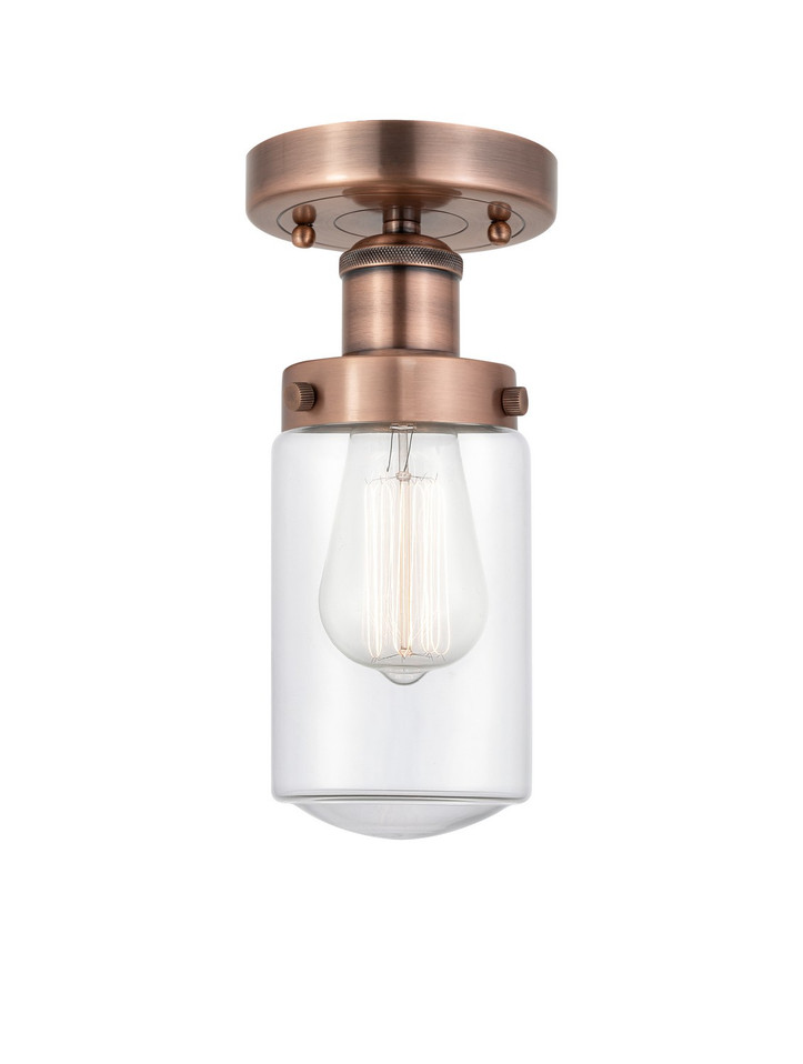 Innovations - 616-1F-AC-G312 - One Light Semi-Flush Mount - Edison - Antique Copper