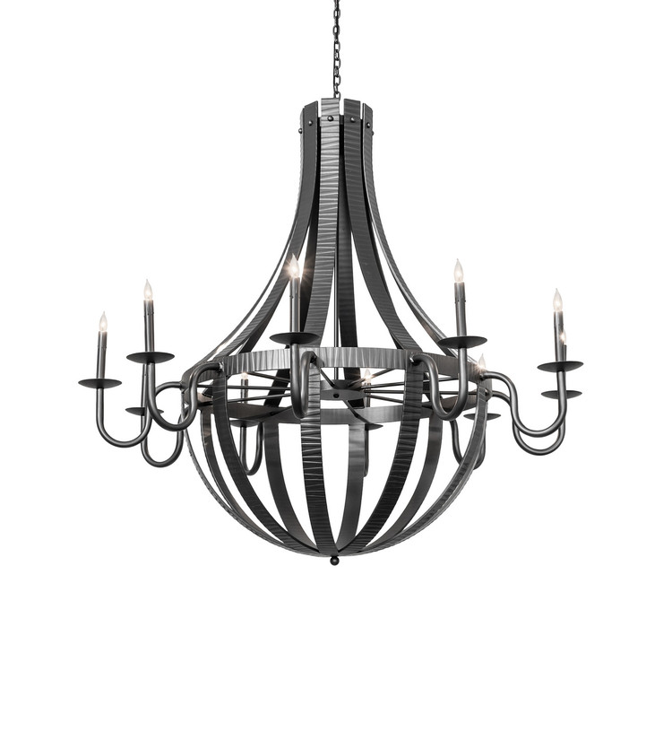 Meyda Tiffany - 282053 - Ten Light Chandelier - Barrel Stave - Wrought Iron