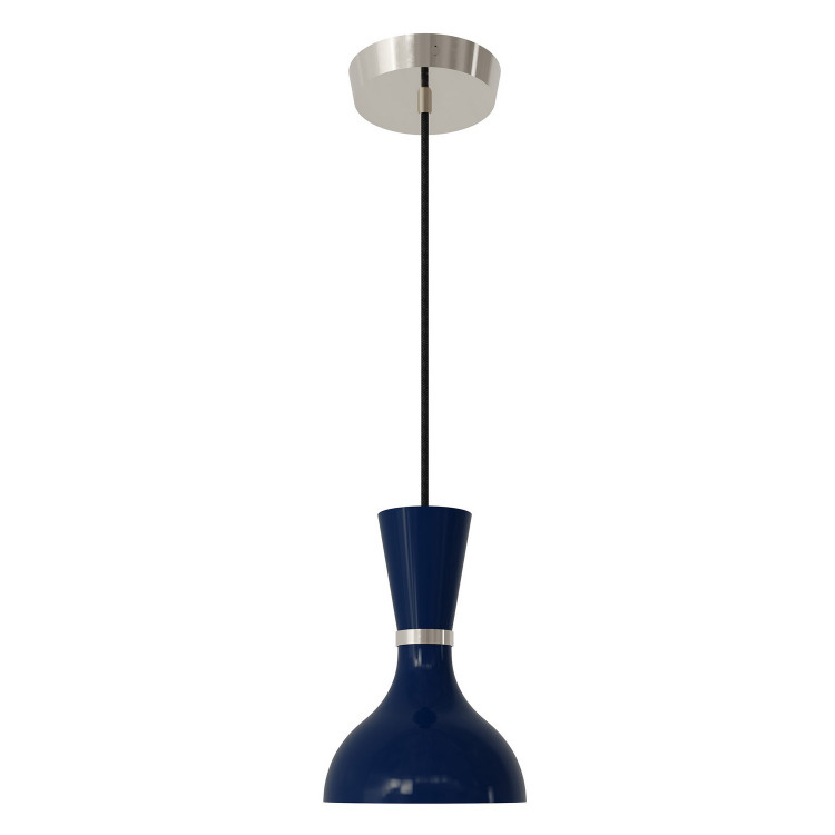 Robert Abbey - MB02MB - One Light Pendant - Clare - Polished Nickel w/Midnight Blue Painted
