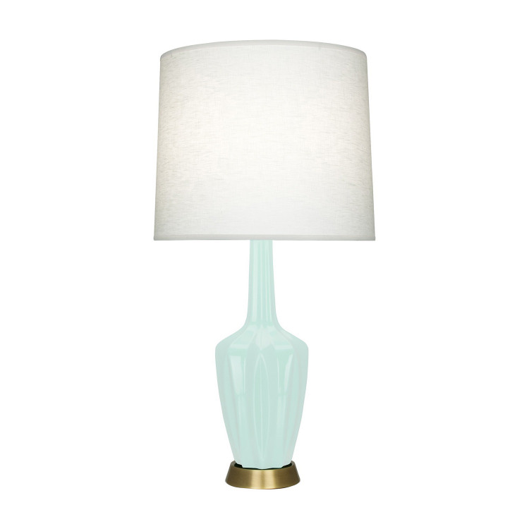 Robert Abbey - MN36 - One Light Accent Lamp - Small Emma - Mint Glazed Ceramic w/Warm Brass