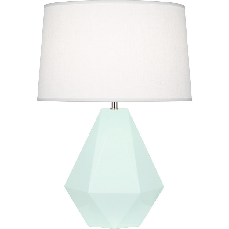 Robert Abbey - MN930 - One Light Table Lamp - Delta - Mint Glazed Ceramic w/Polished Nickel