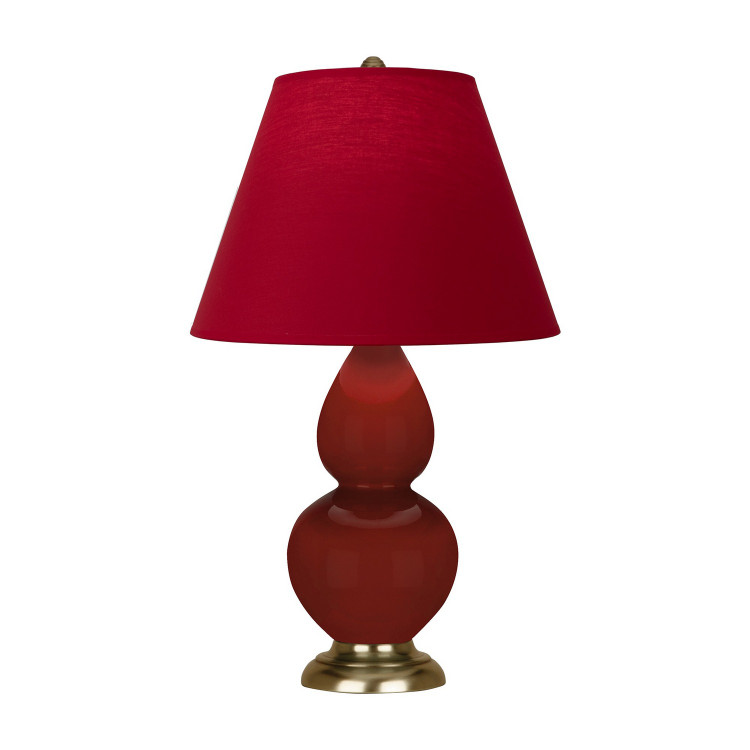 Robert Abbey - OX10R - One Light Accent Lamp - Small Double Gourd - Oxblood Glazed Ceramic w/Antique Natural Brass