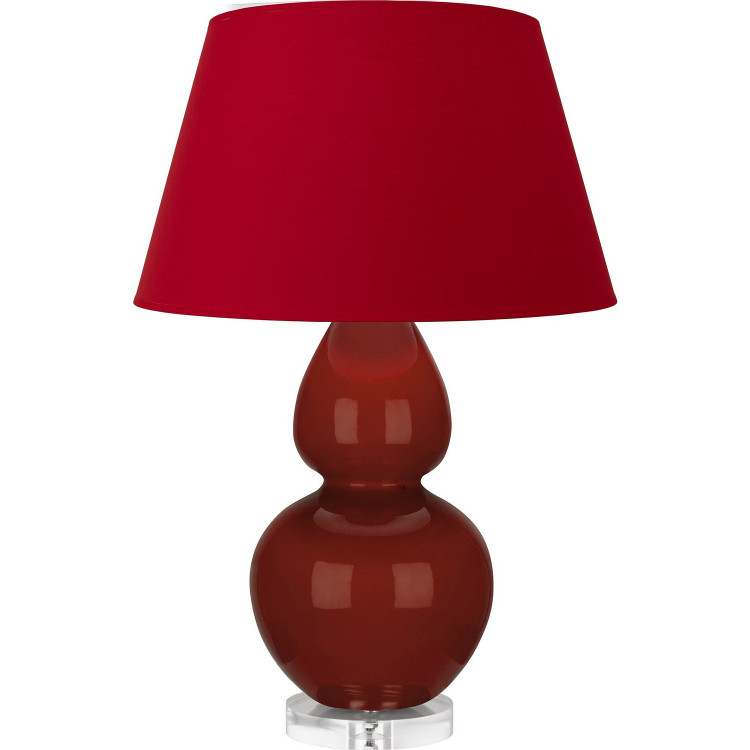 Robert Abbey - OX23R - One Light Table Lamp - Double Gourd - Oxblood Glazed Ceramic w/Lucite
