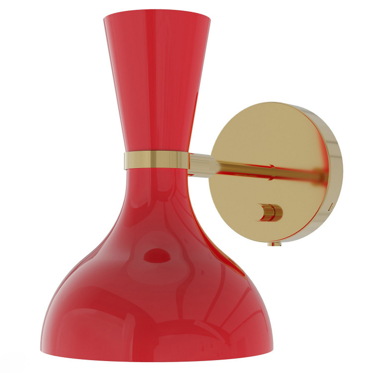Robert Abbey - RR05RR - One Light Wall Sconce - Clare - Modern Brass w/Ruby Red Painted